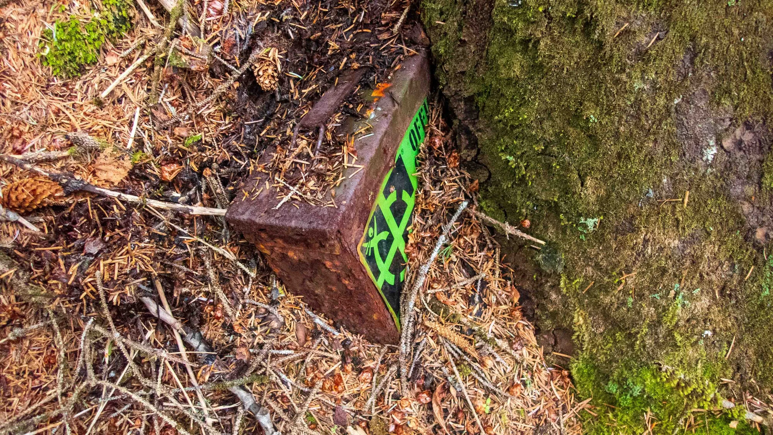 The rusty and nearly buried geocache