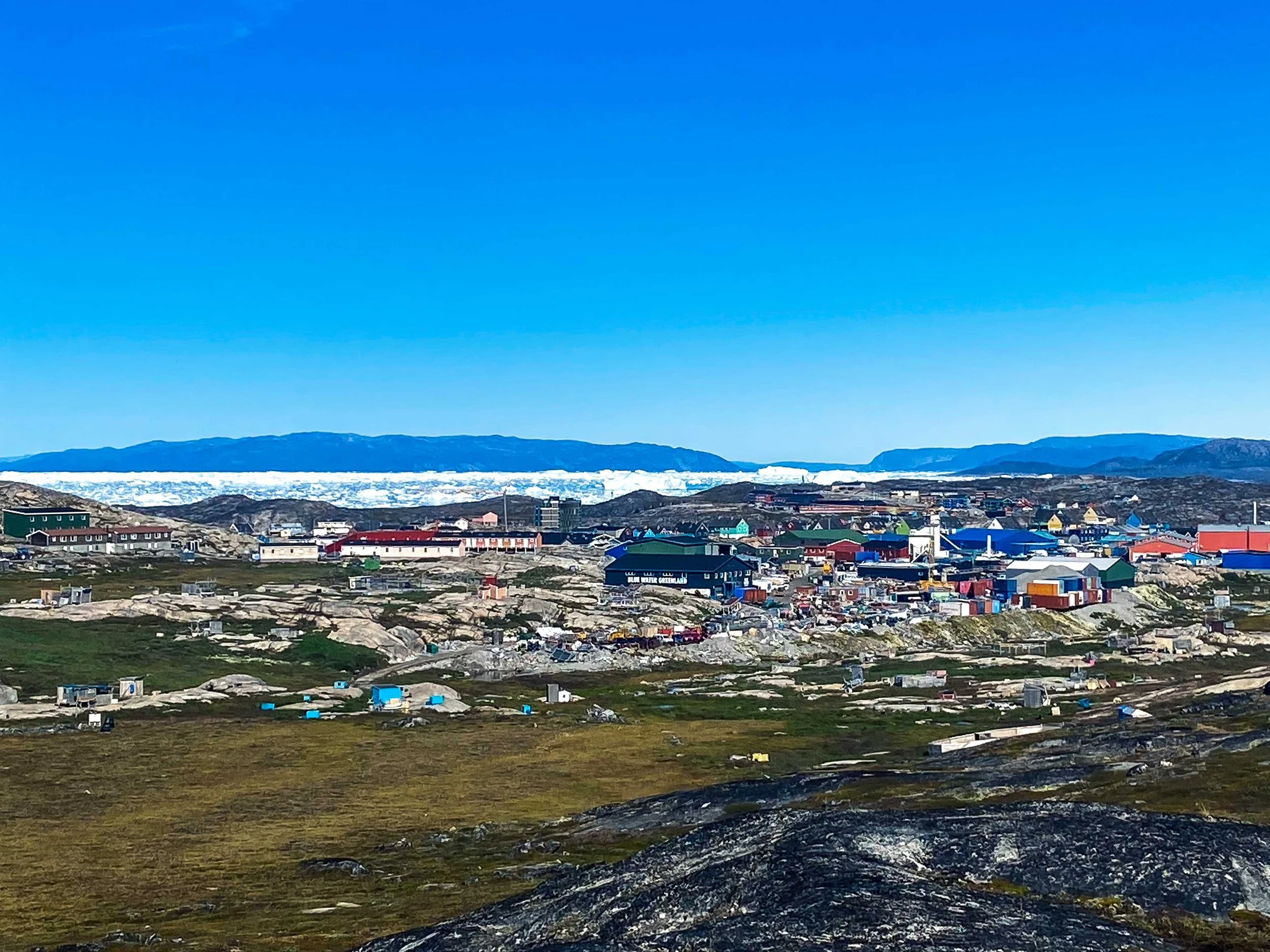 The icefjord behind the town
