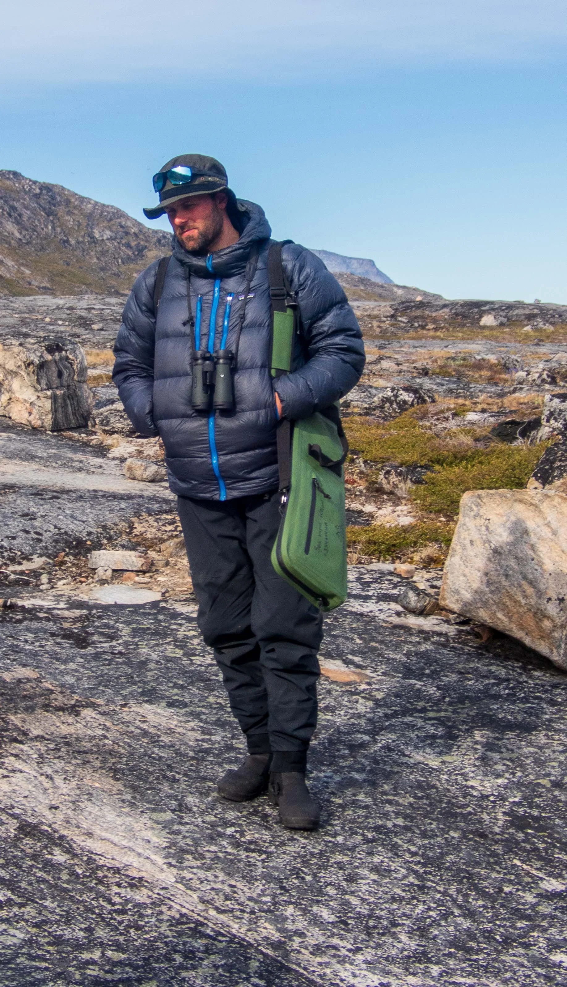 Guðni looks a bit dejected after no luck catching fish.