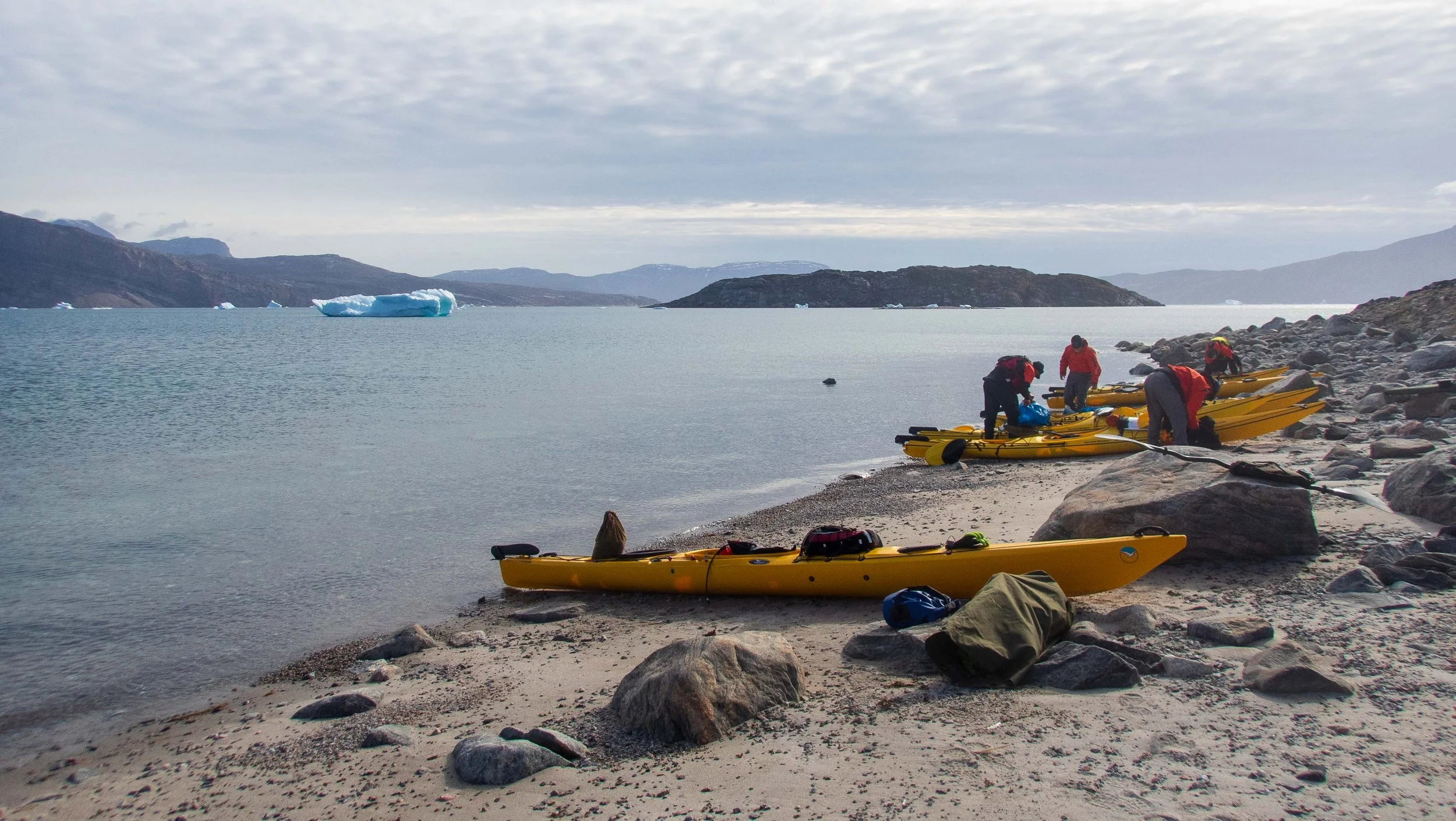Unloading at the mouth of the fjord