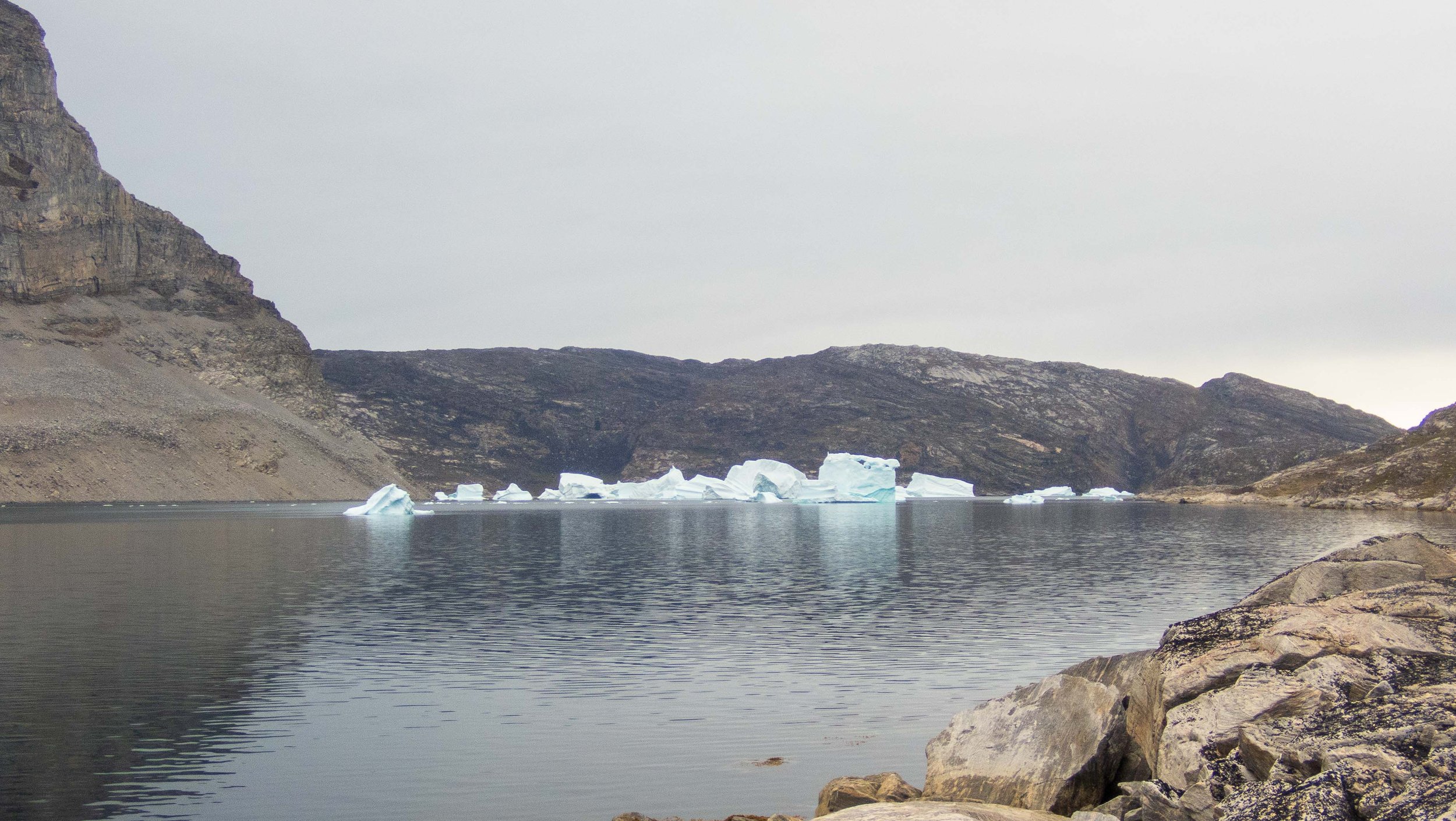 The end of the bay was iced in.
