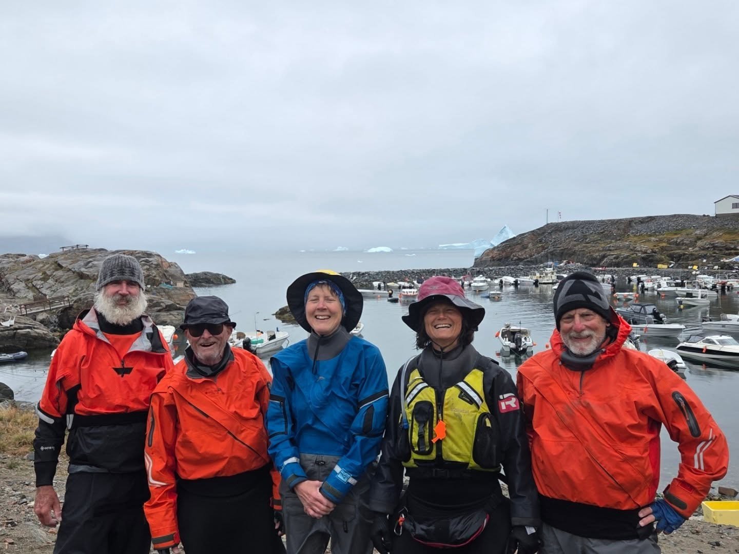 End of trip photo From Left to Right: John Carmody, Dick Lampman, Peggy O'Neal, Cris Lewis, Carl Parris, (photographer Gudni Viktorsson missing)