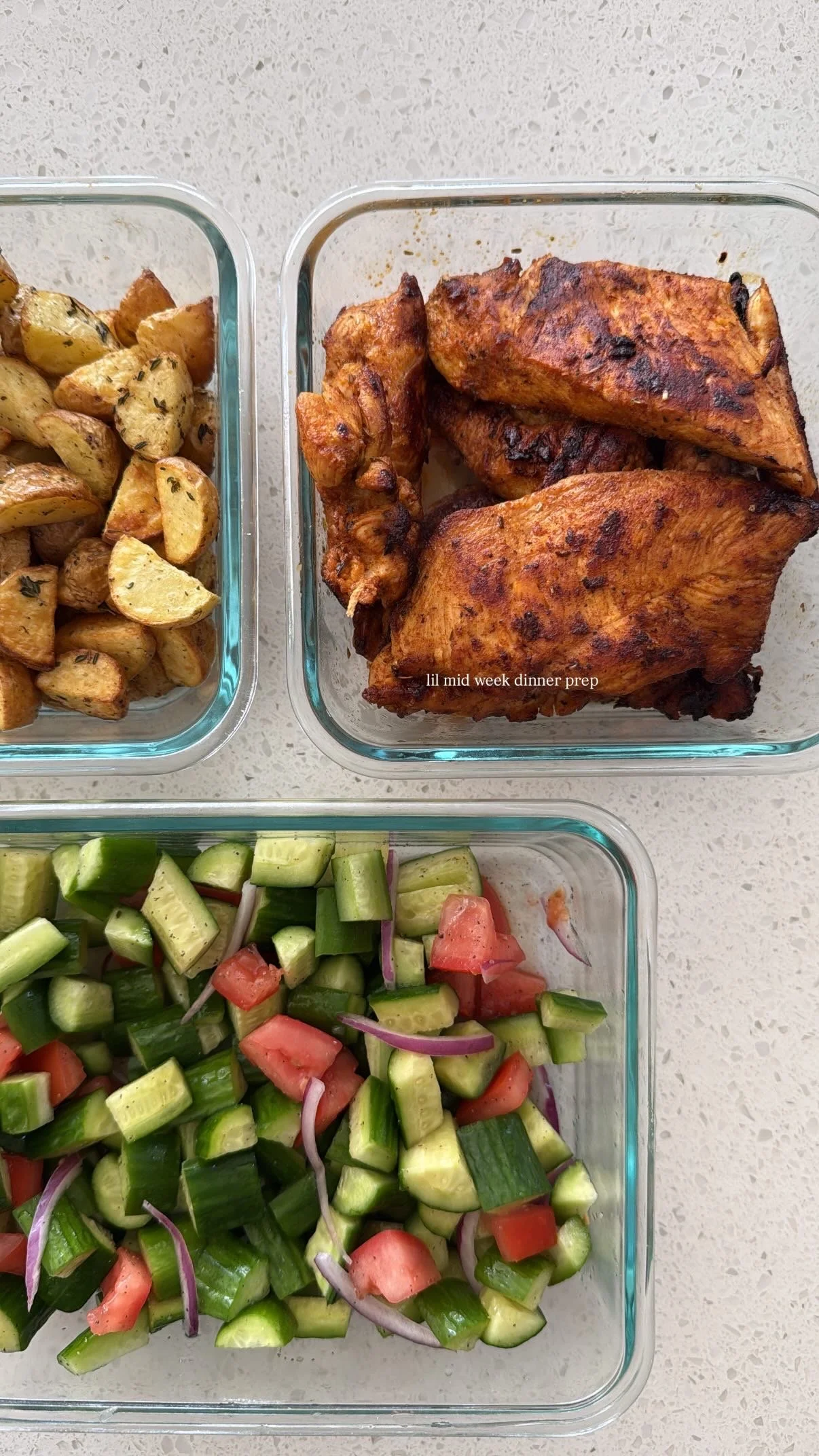 Healthy Chicken with Cucumber Salad &amp; Air-Fried Potatoes