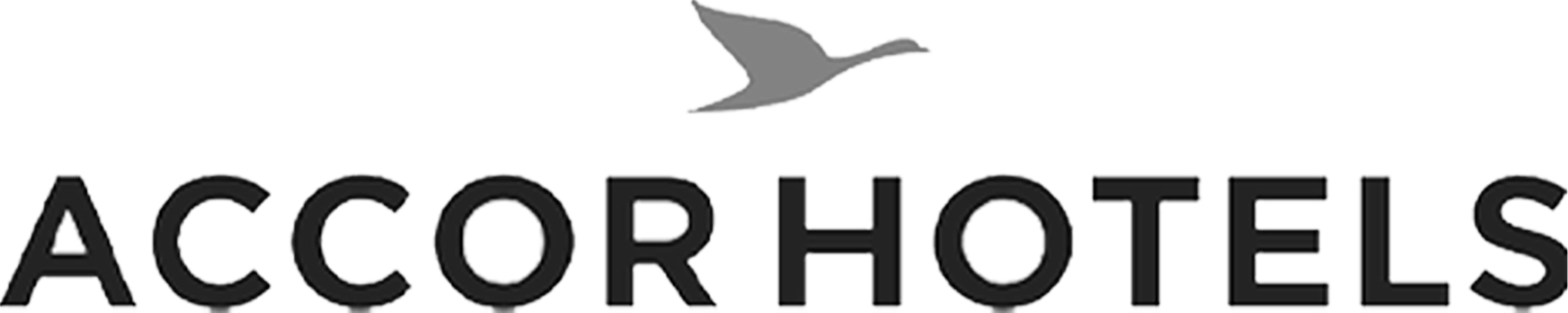 Logo of Accor Hotels with a flying seagull graphic.