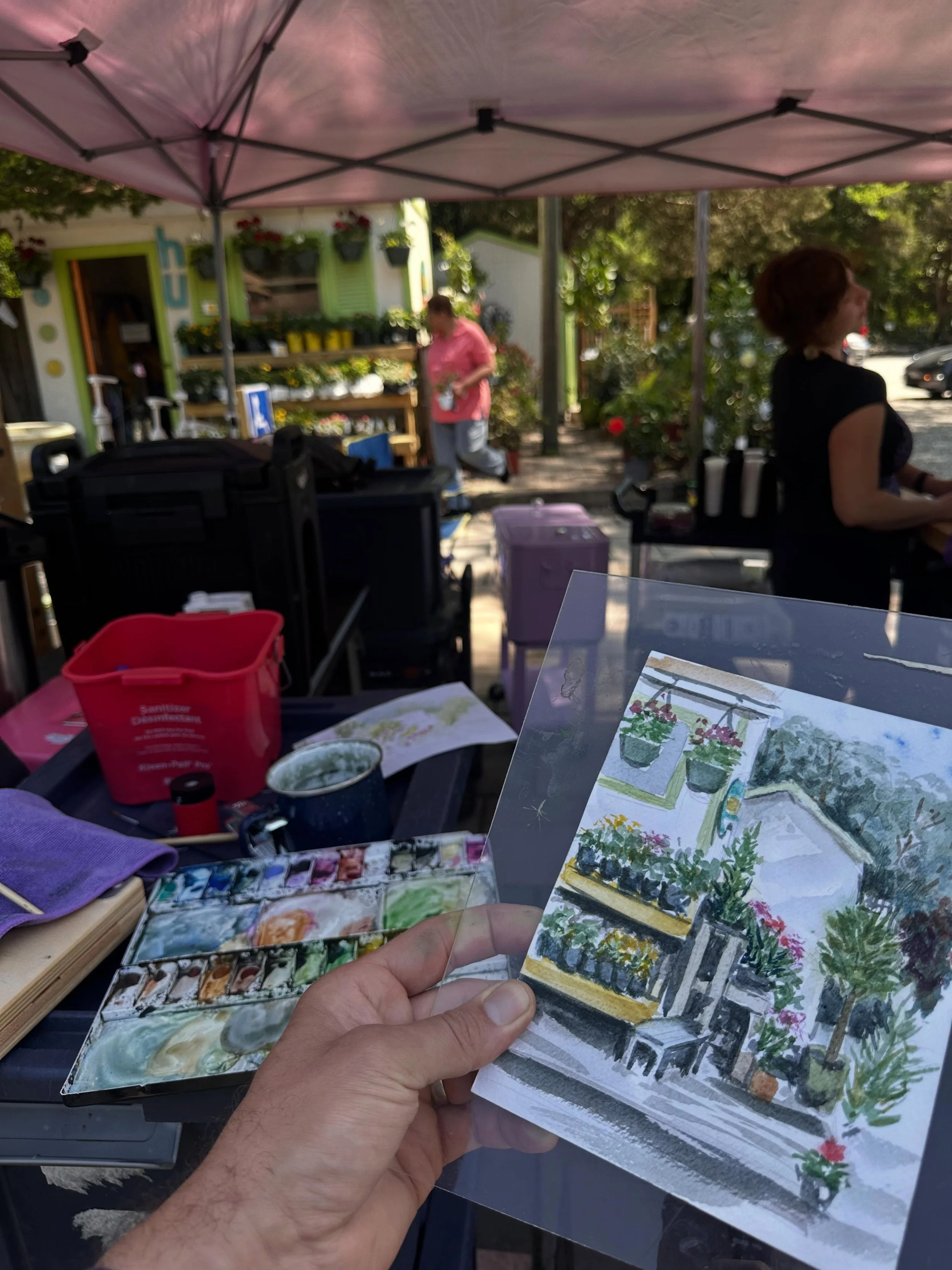 Thank you so much for having us this morning, @sneedsnursery So lovely to hang and enjoy the scenery, the people and @sampoulin.art plein air painting ✨🌹🥤☕️#eddierosecoffee #mobilecoffee #pleinair #rva #smallbusiness