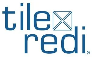 Logo of Tile Redi with text 'tile' and 'redi' separated by a stylized square tile graphic
