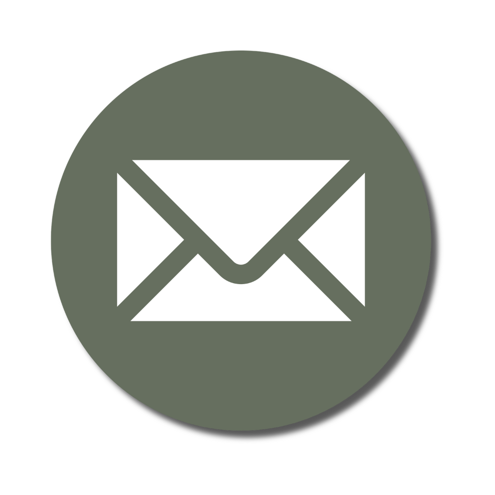 Gray circle with a white envelope icon in the center.