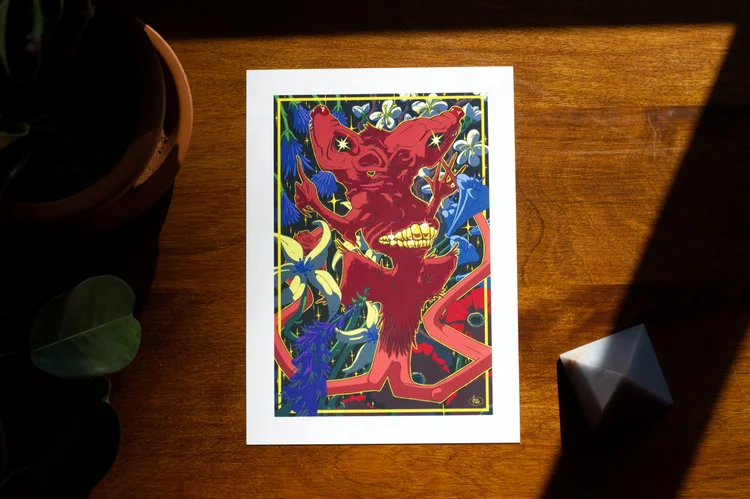 Godbone Space Rat Art Print
