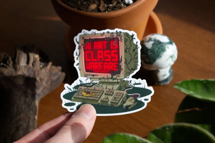 AI ART IS CLASS WARFARE 3" Vinyl Sticker