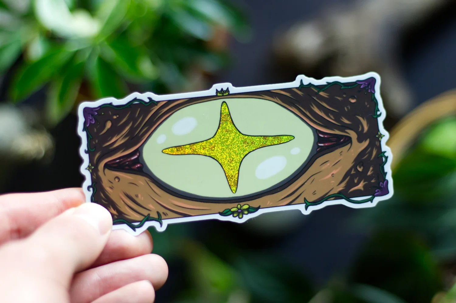 Eye of the Forest Spirit 5" Glitter Sticker