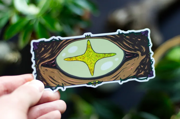 Eye of the Forest Spirit 5" Glitter Sticker