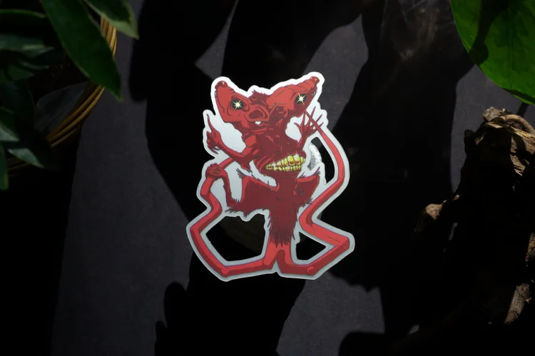 Godbone Space Rat 3.5" Mirror Matte Sticker