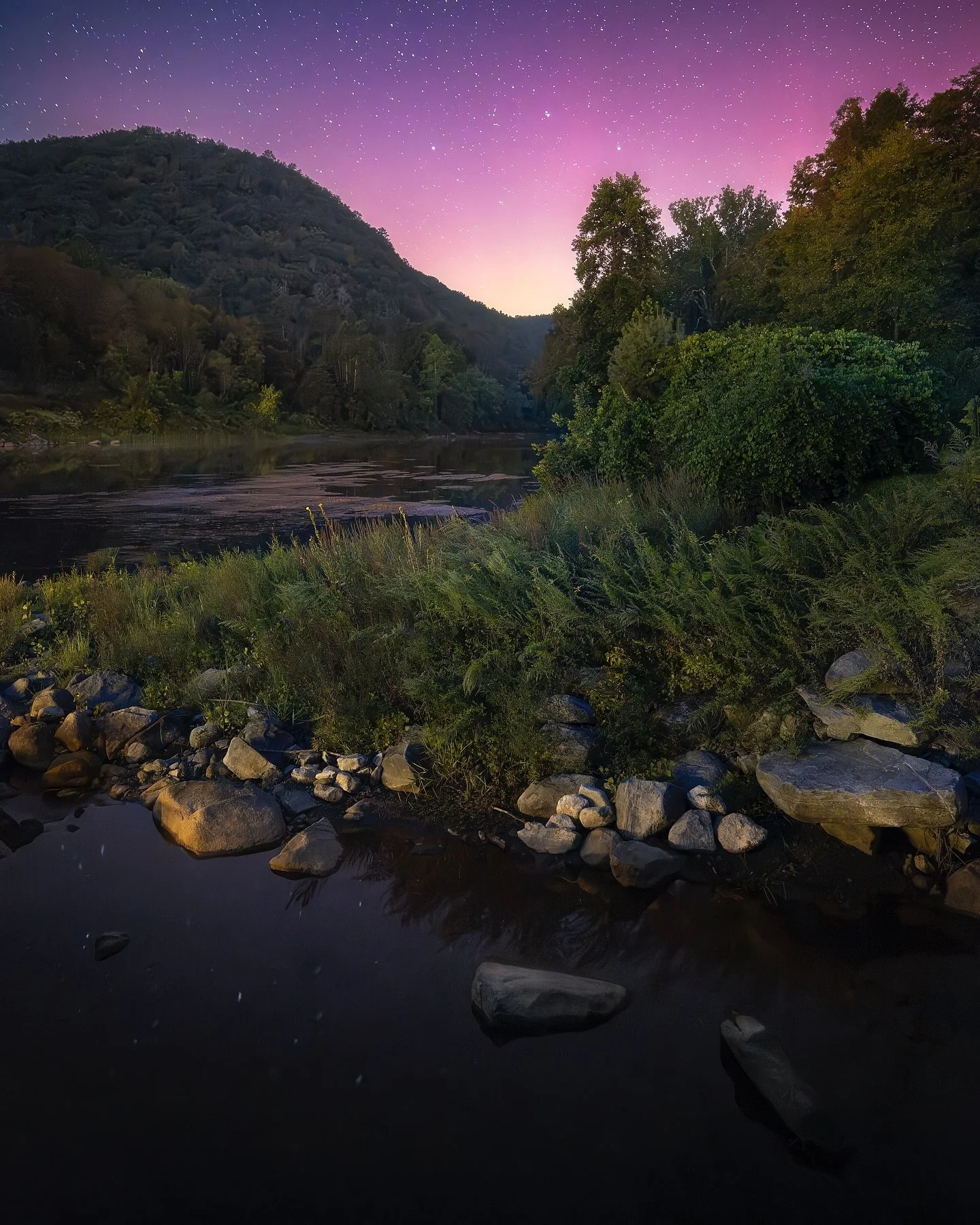 Two nights ago, I caught a breathtaking glimpse of the aurora's soft glow over the Housatonic River. I was cozied up on the couch with my dogs, enjoying some well-deserved relaxation, when my Aurora app alerted me to the possibility of seeing the Nor