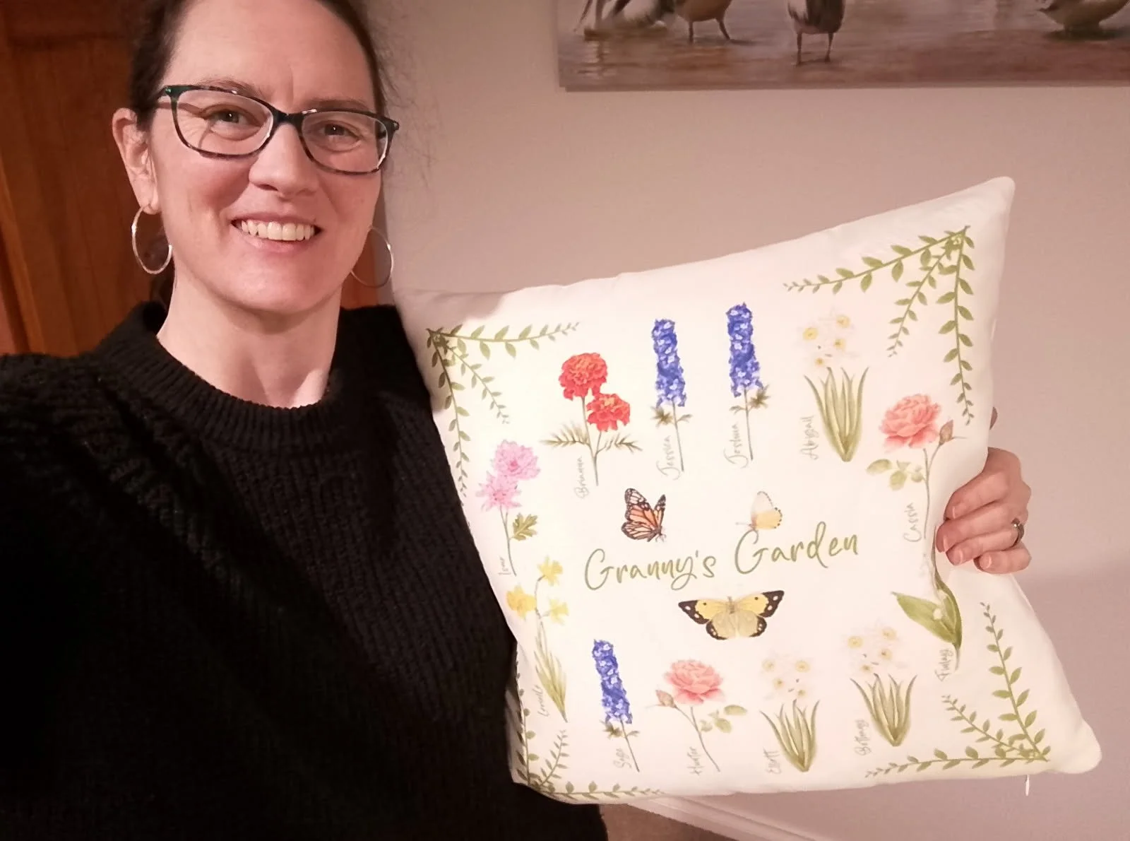Nat, our Birth Flower Pillow Winner!