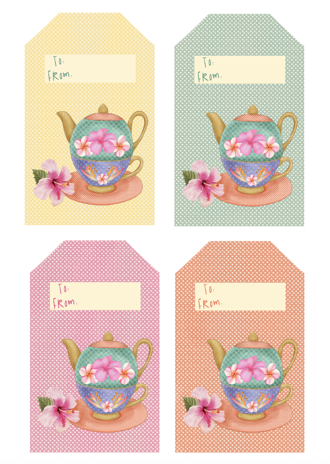 Tea for One Gift Tags 