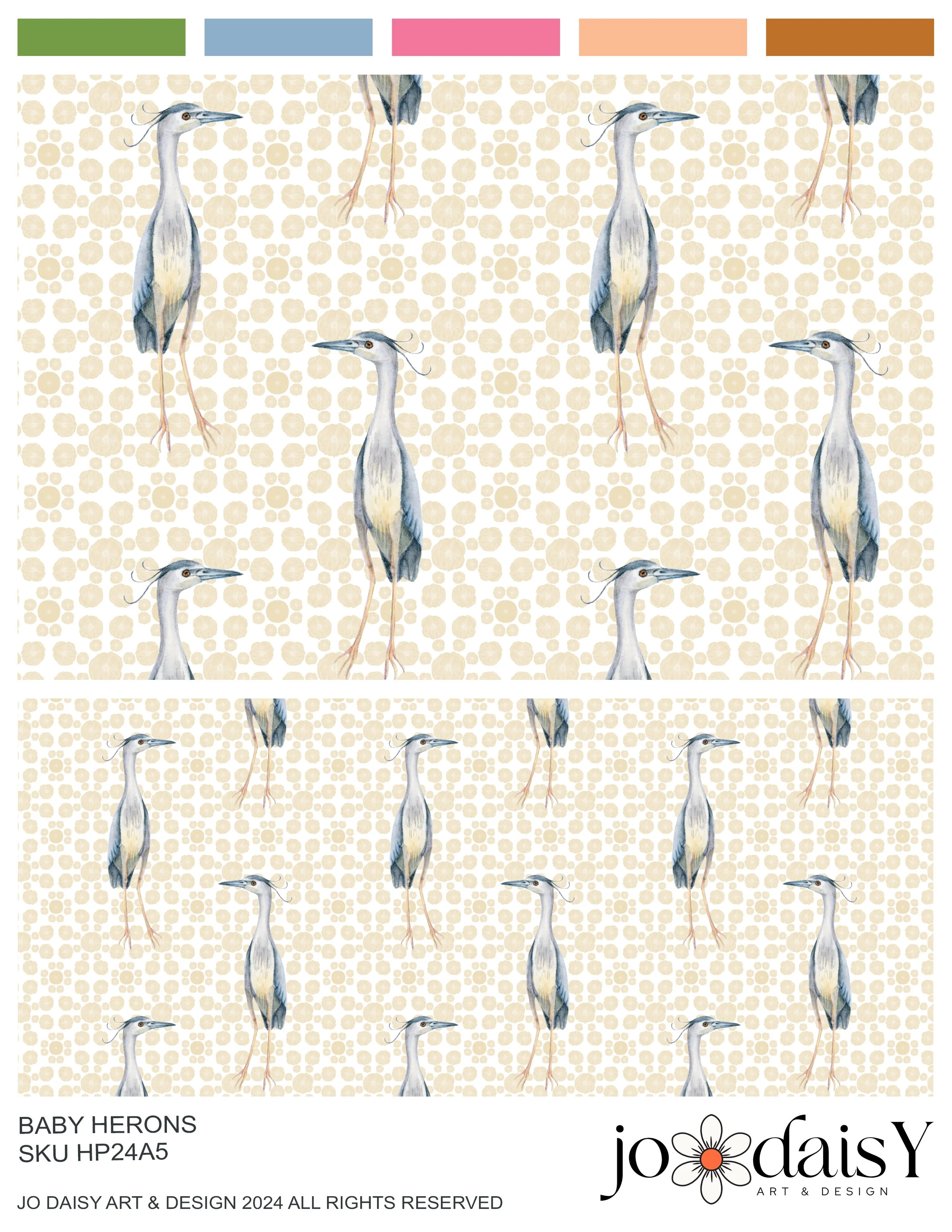 Baby Herons Repeat Pattern