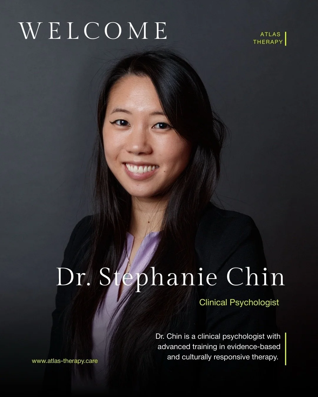 We are thrilled to welcome our newest team member, Dr. Stephanie Chin! Dr. Chin brings a wealth of experience, particularly as it relates to the impact of race, culture, family and upbringing on identity formation and romantic partnerships. She works