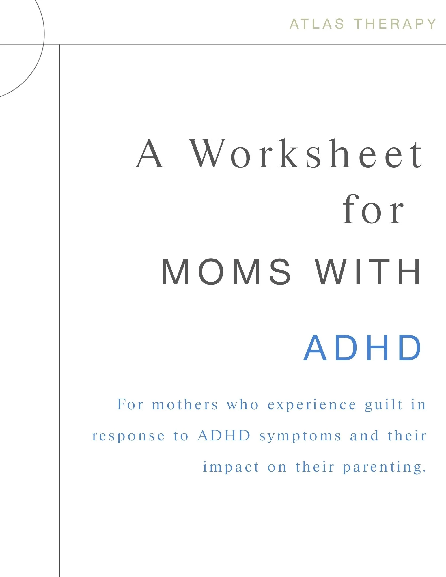 Worksheet for Moms with ADHD Guilt