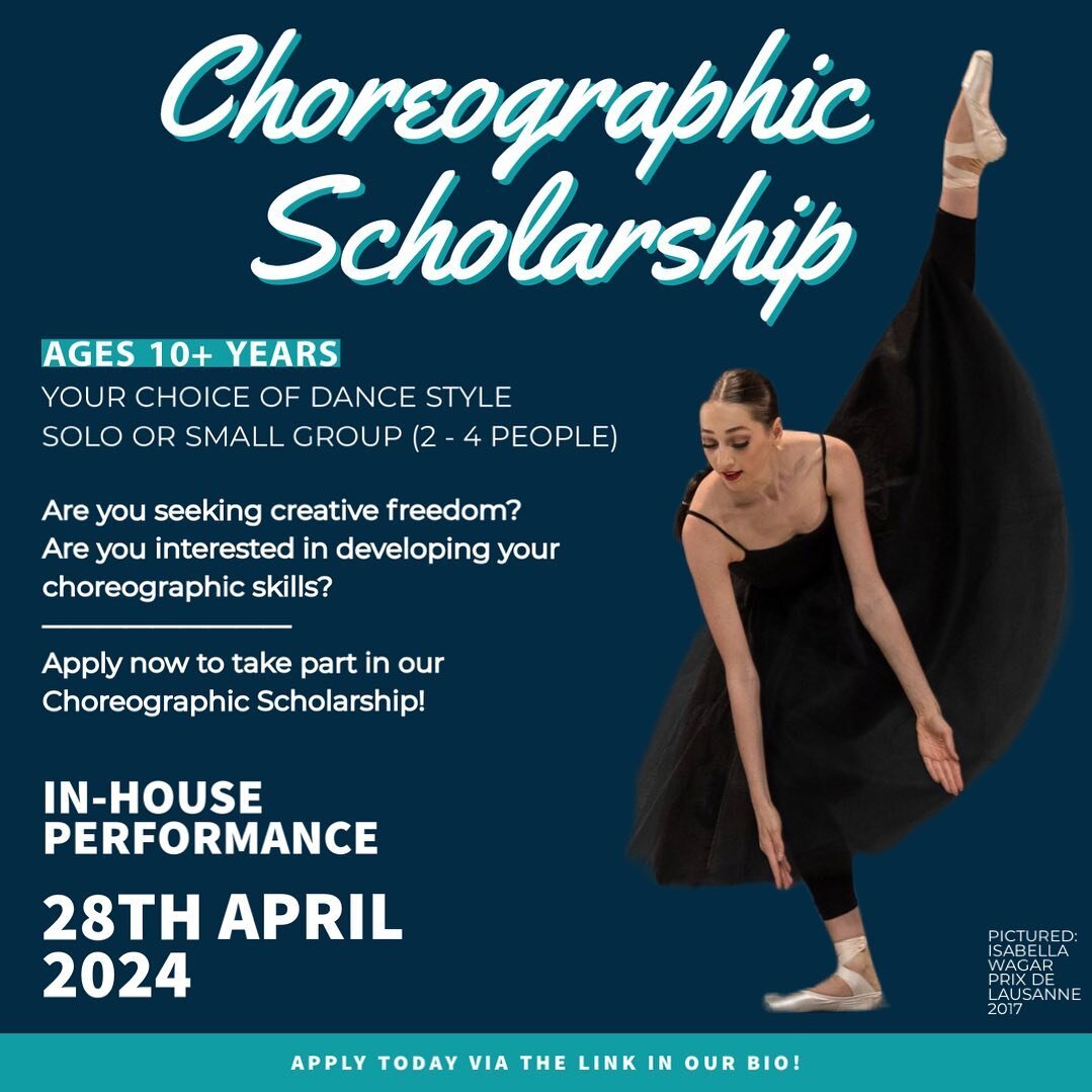 UPDATE!

We have listened to feedback and we are opening our JMAB student Choreographic Scholarship to ages 10+ years! Solo or Small Group (2 - 4 people).

This is a wonderful opportunity for our students to challenge their creativity in choreographi