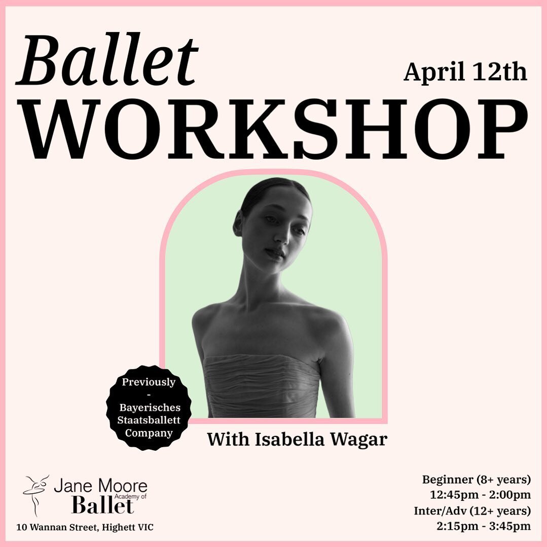 We are excited to announce more workshops we are hosting @ JMAB Studios! 

We are lucky to have JMAB alumna @isabellawagar taking two workshops on April 12th 2024! Bella has recently returned to Australia and we can&rsquo;t wait to learn from her exp