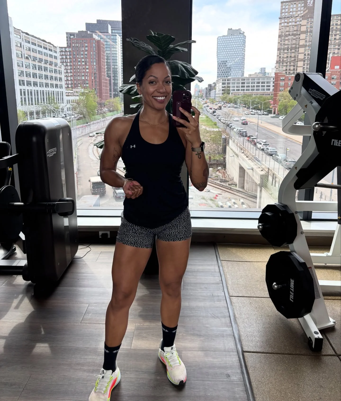 What showing up for me has looked like this week included strength training workouts, yoga sculpt (with some of my amazing coworkers) for the first time in over a year and getting lost walking around the city. 

Showing up can look different but what