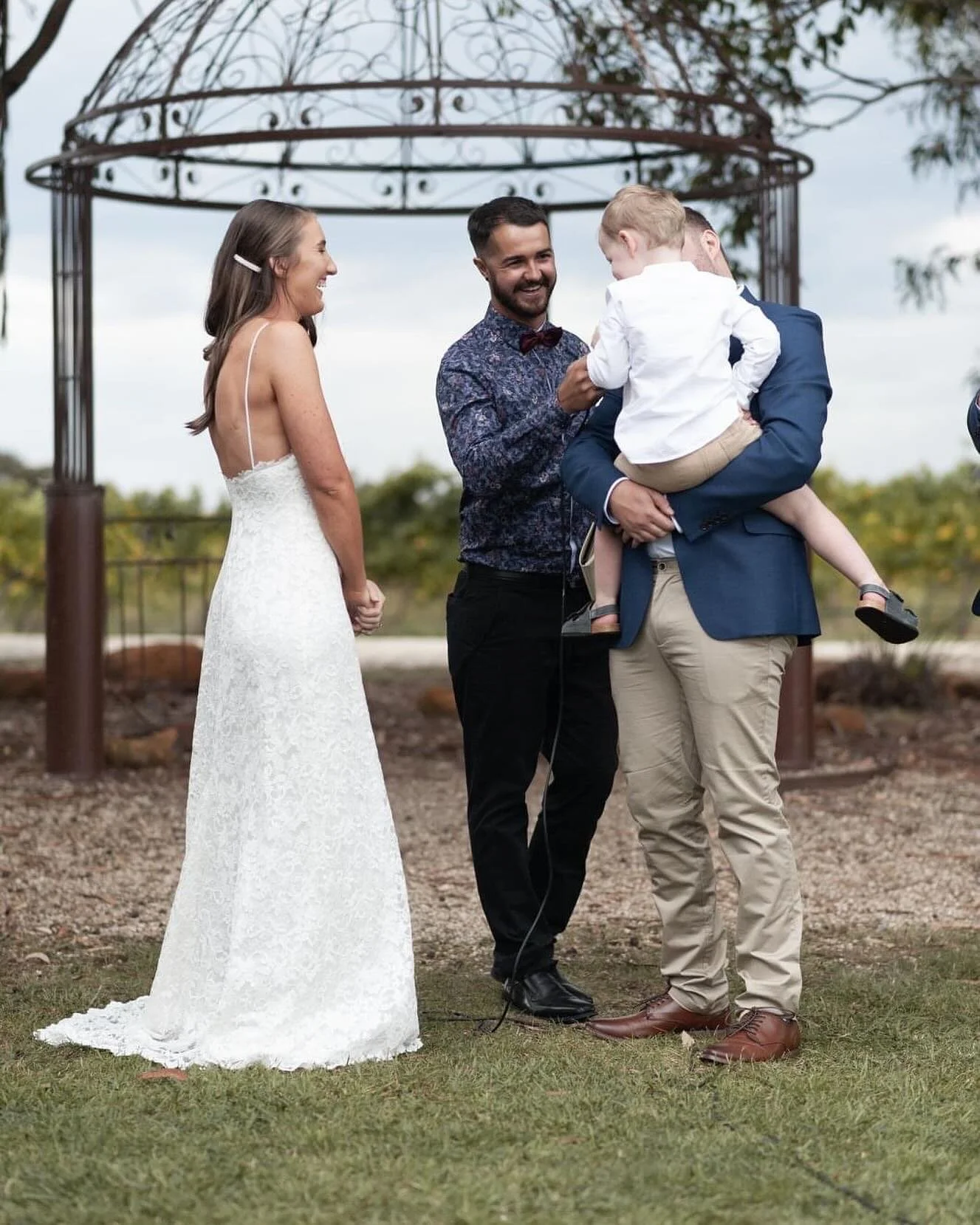 Sharing the celebrant duties with little Mack.