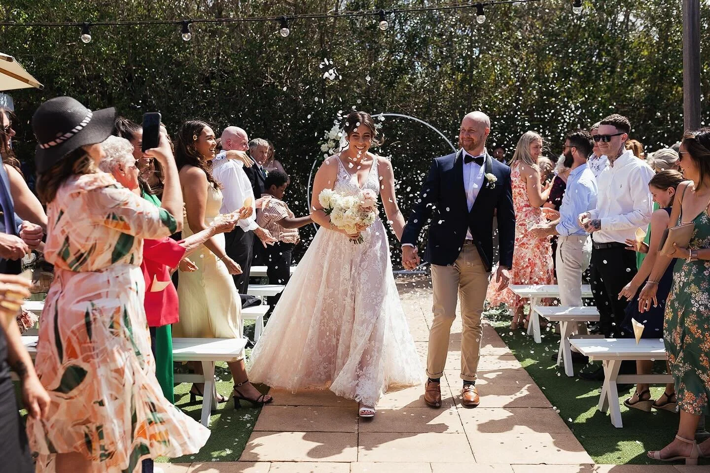 Jordan and Emma walking into their new life as a married couple.