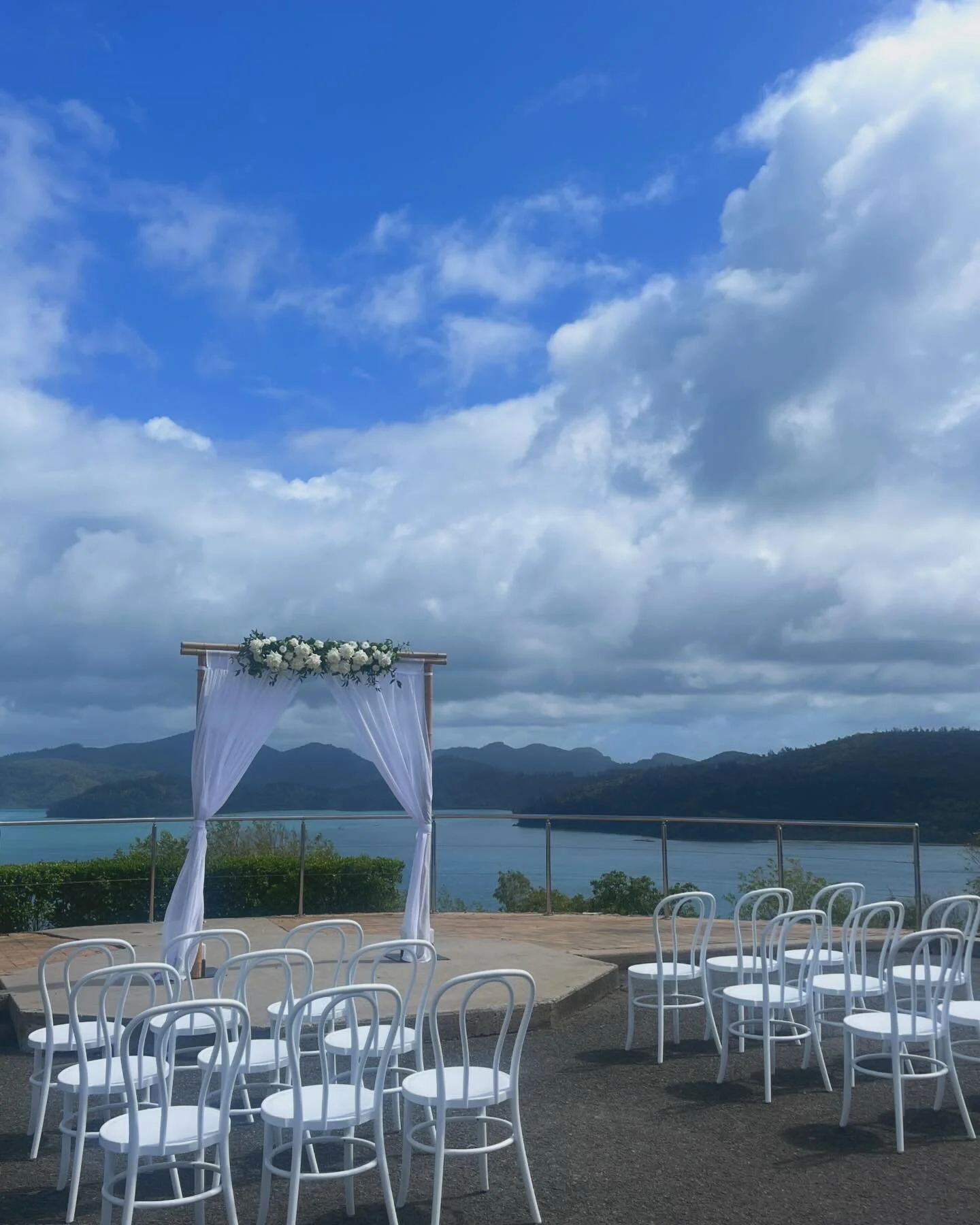 What a view for a ceremony - One Tree Hill, Hamilton Island.