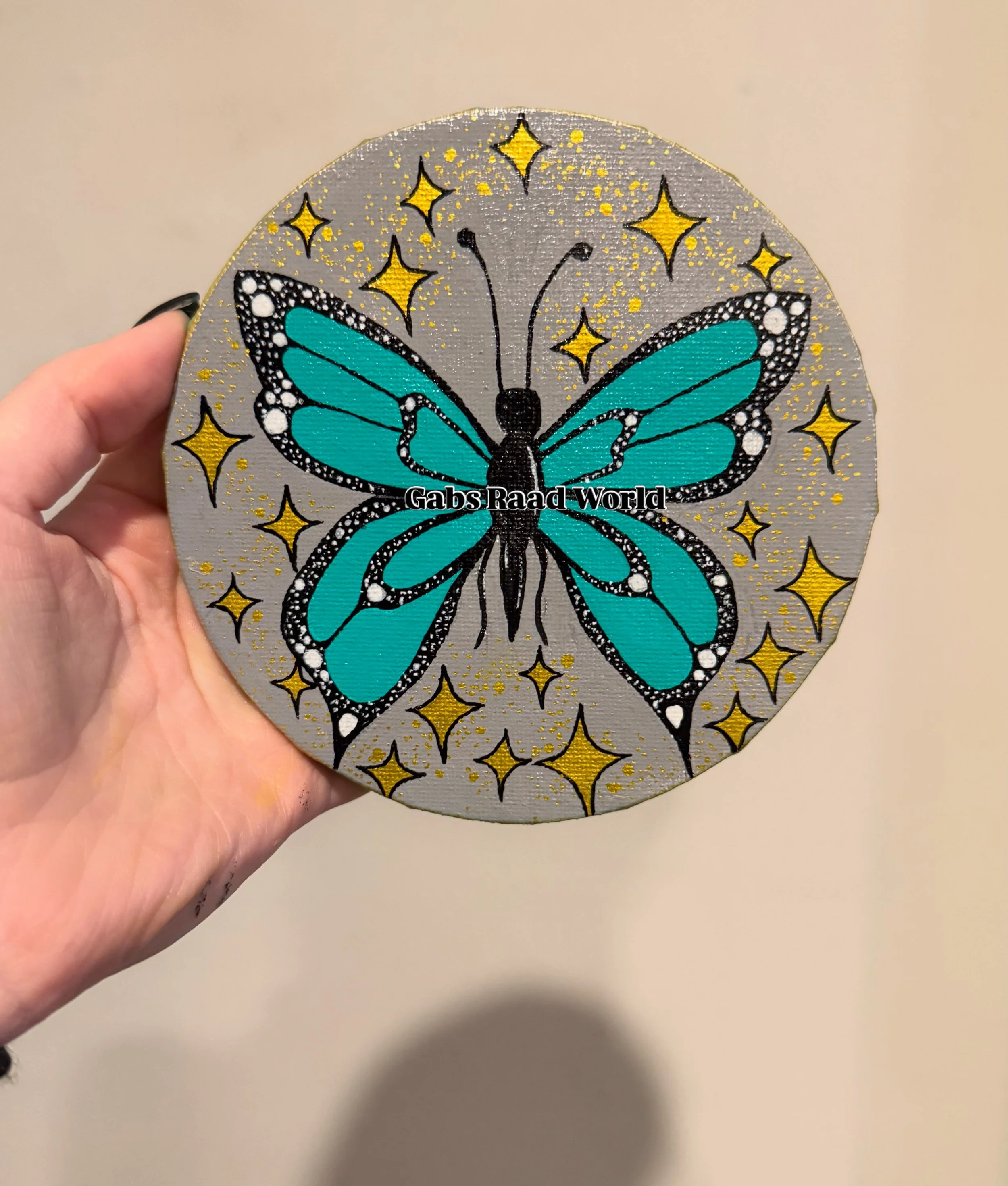 Butterfly Blues: 5"x5" Canvas