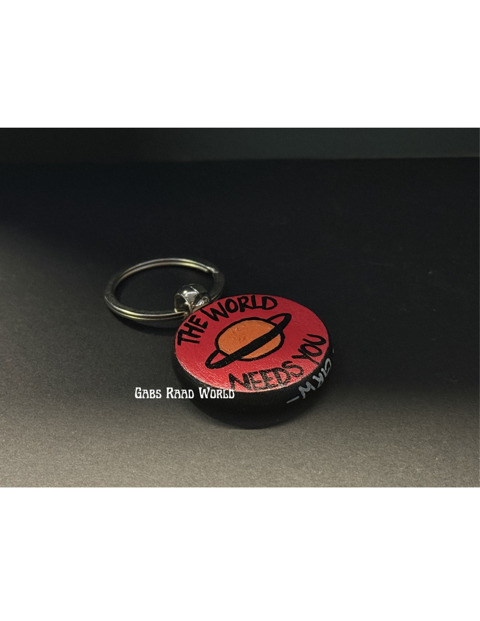 Stay Weird, Orange Red & Black, Planet: Keychain