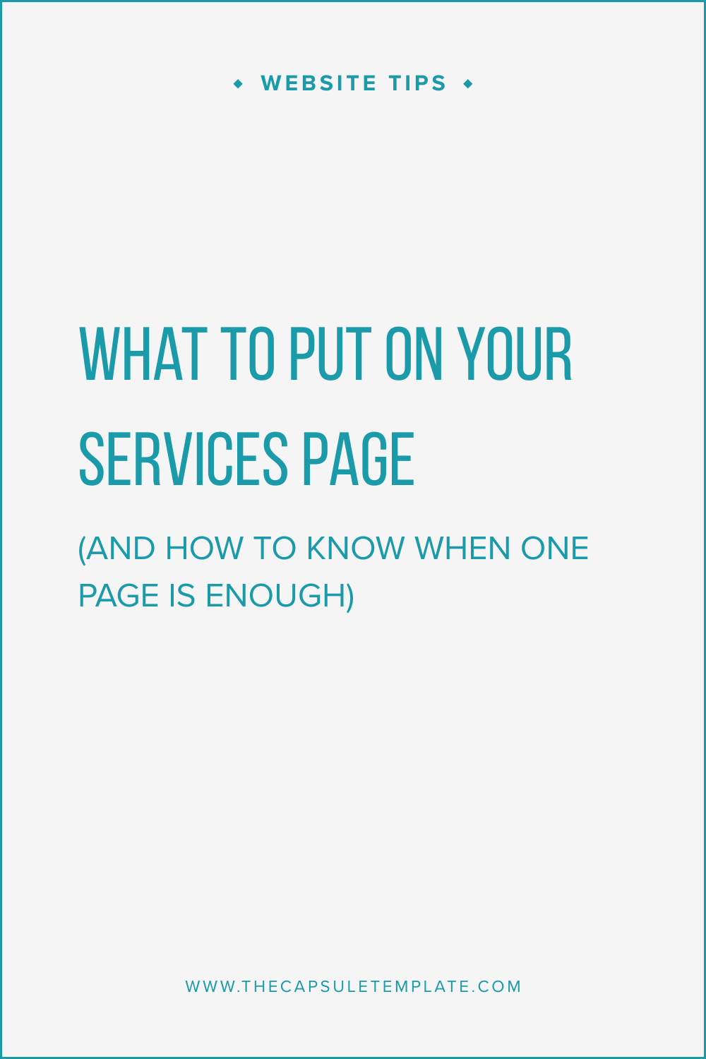 What to Put on Your Services Page (And How to Know When One Page Is Enough)