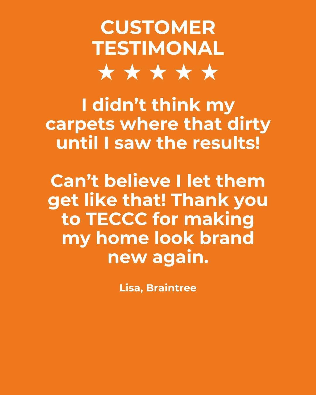 Another 5 star review! ⭐️⁠
⁠
Call to book your carpet clean today - www.theeccc.co.uk or call ‭01376 618373‬