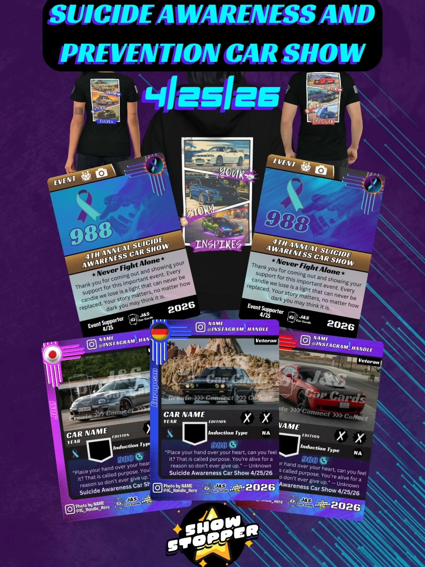 No, this is not an April fools joke... we are already in April... that means the mental health car show is coming up fast! Who would have thought April would already be here?! 

Pre-register found in a link on @suicideawareness.mh_nmcarshow page. 

T