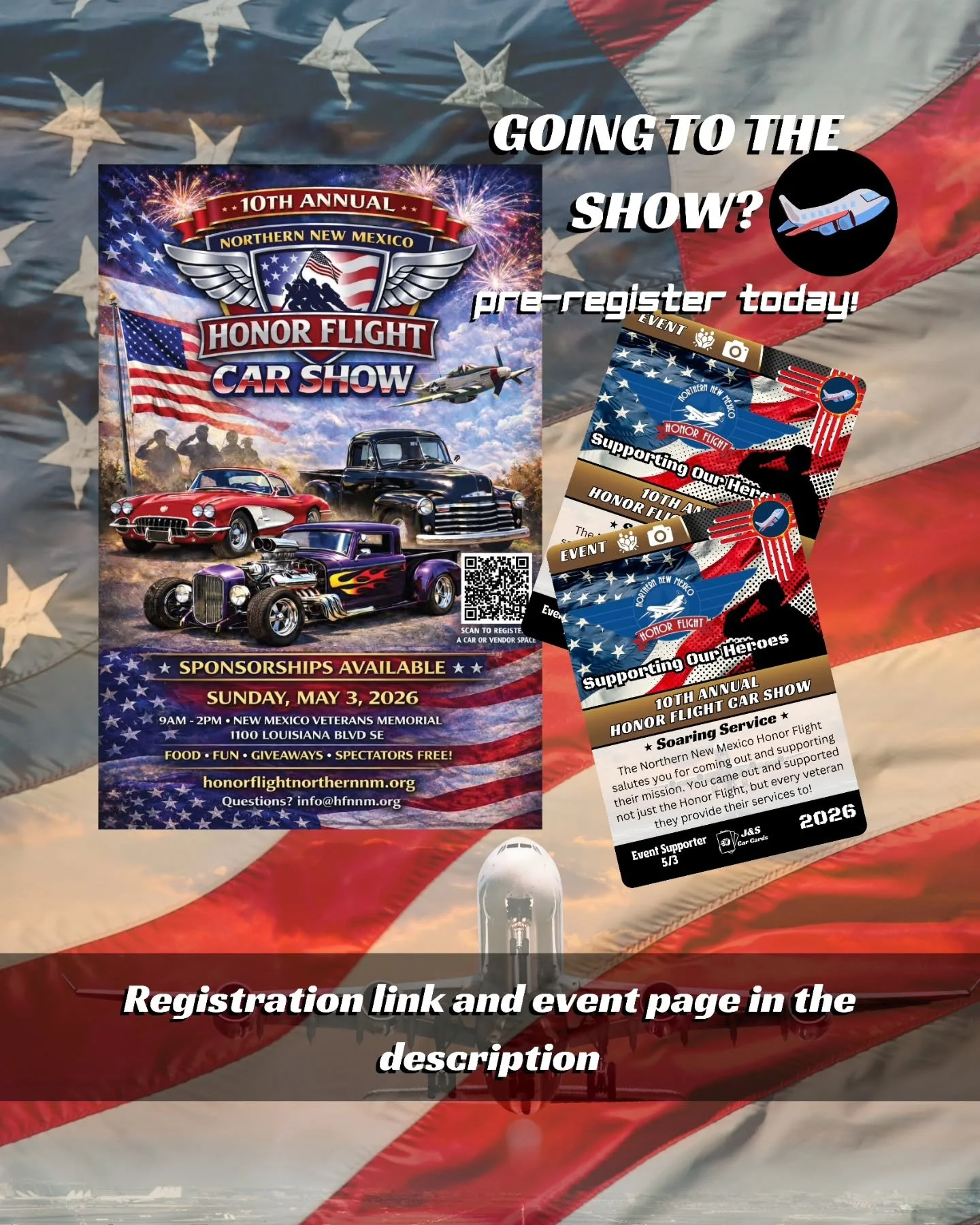 This Sunday is the Northern New Mexico Honor Flight Car Show!!

We can't wait to see everyone out for this awesome show. Everything goes to support the @hfnorthernnm with their mission.

If you are not aware of the Honor Flight:
https://www.honorflig