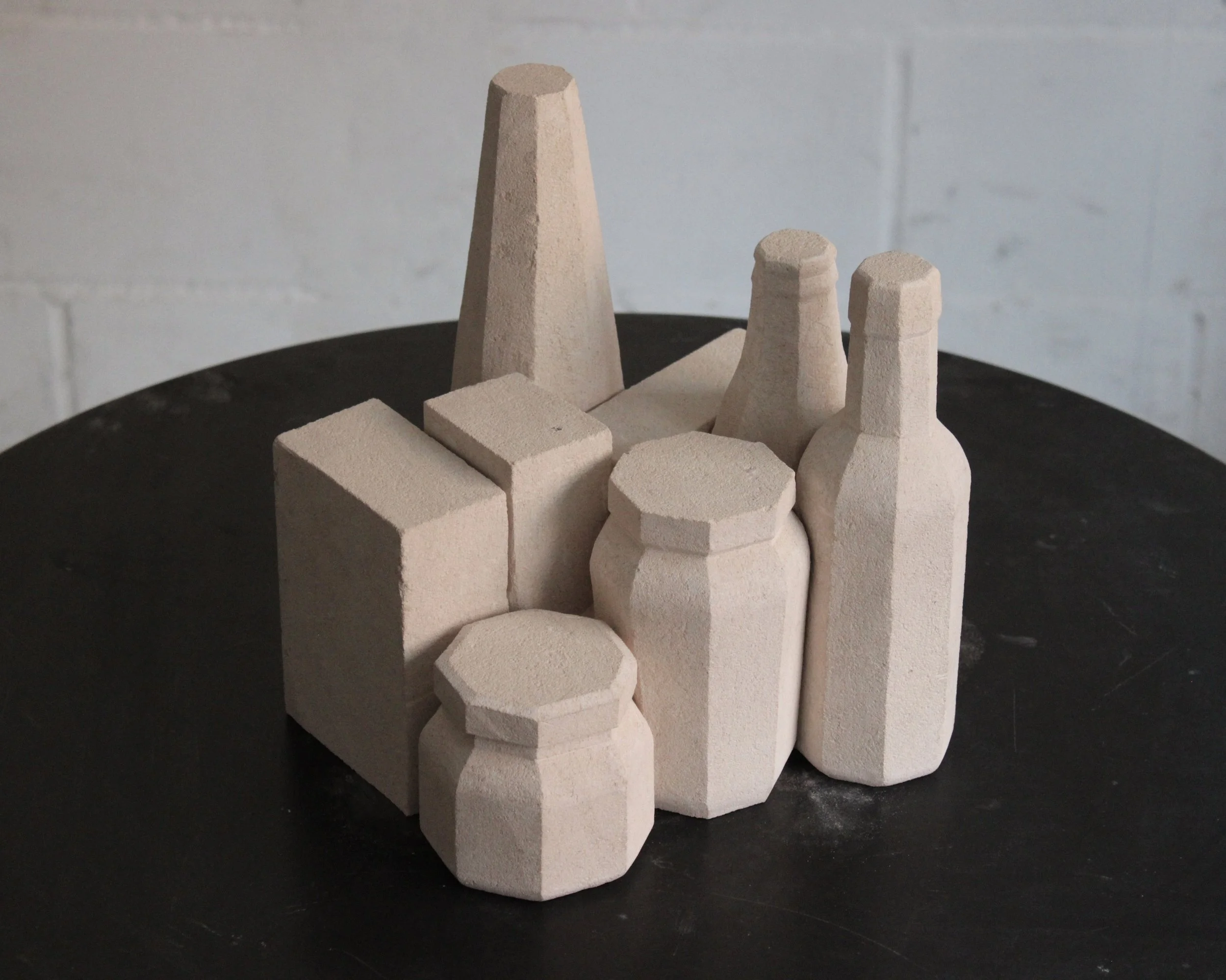 Still life, 2024, carved block Lavoux limestone, 25,8 x 24 x 22 cm.