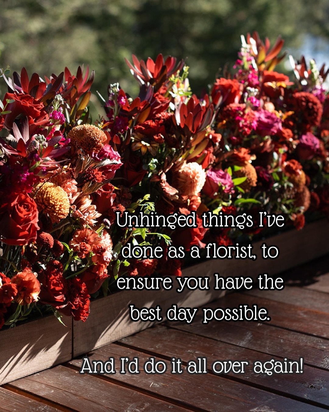 The moral of the story? I'll stop at nothing to make your vision a stunning reality, even in unpredictable situations! ✨

When choosing vendors, look for creative problem-solvers who deliver outstanding results. Your florist should handle any issues 
