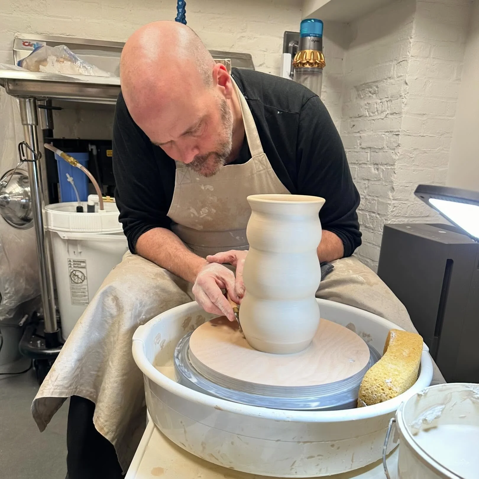 I&rsquo;m back to throwing after a few weeks off.

#ceramics #wheelthrown #powerhouse_arts #handmade #brooklyn #pottersofinstagram
#pottery #glaze #ceramicart #stoneware #design #interiordesign #ceramicstudio #instapottery #ceramicartist #tableware #