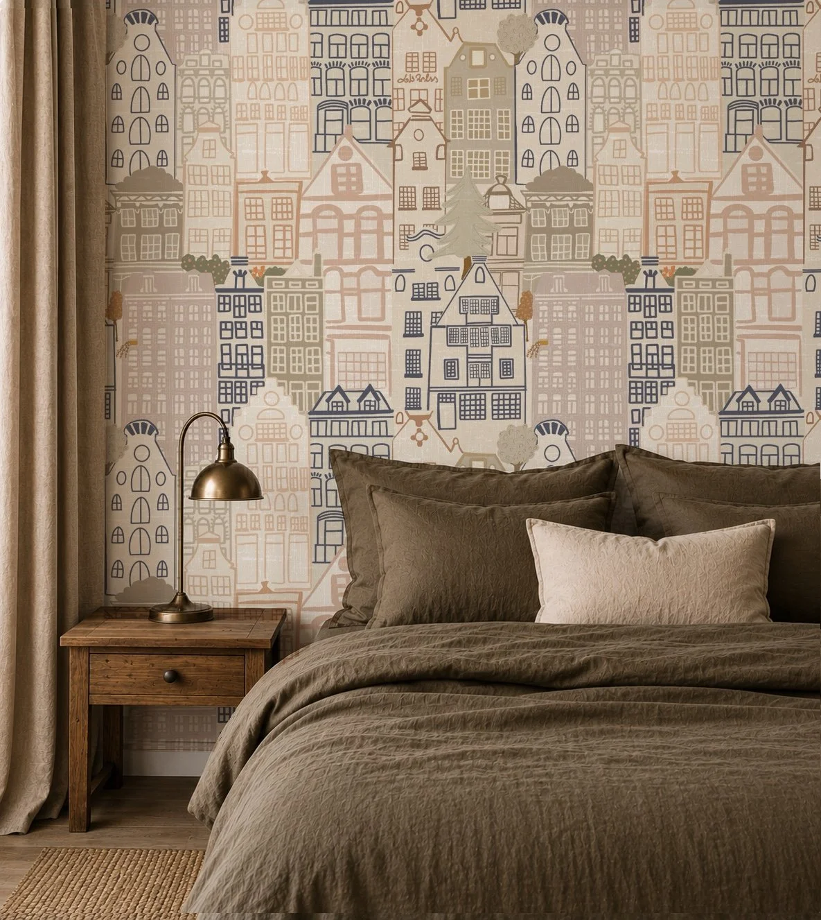 Scandinavian Townhouse Wallpaper 