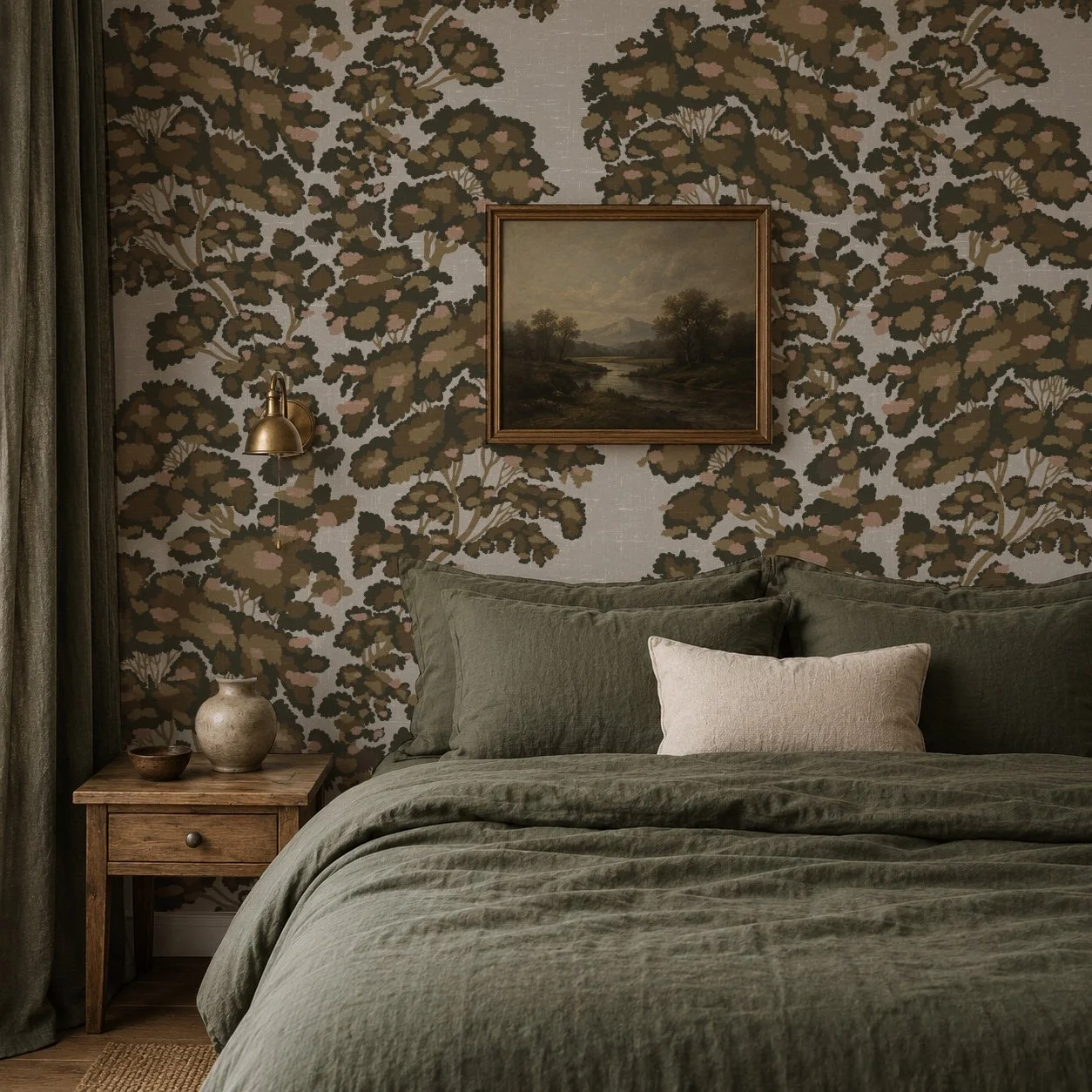 Moody Woodland Botanical Wallpaper