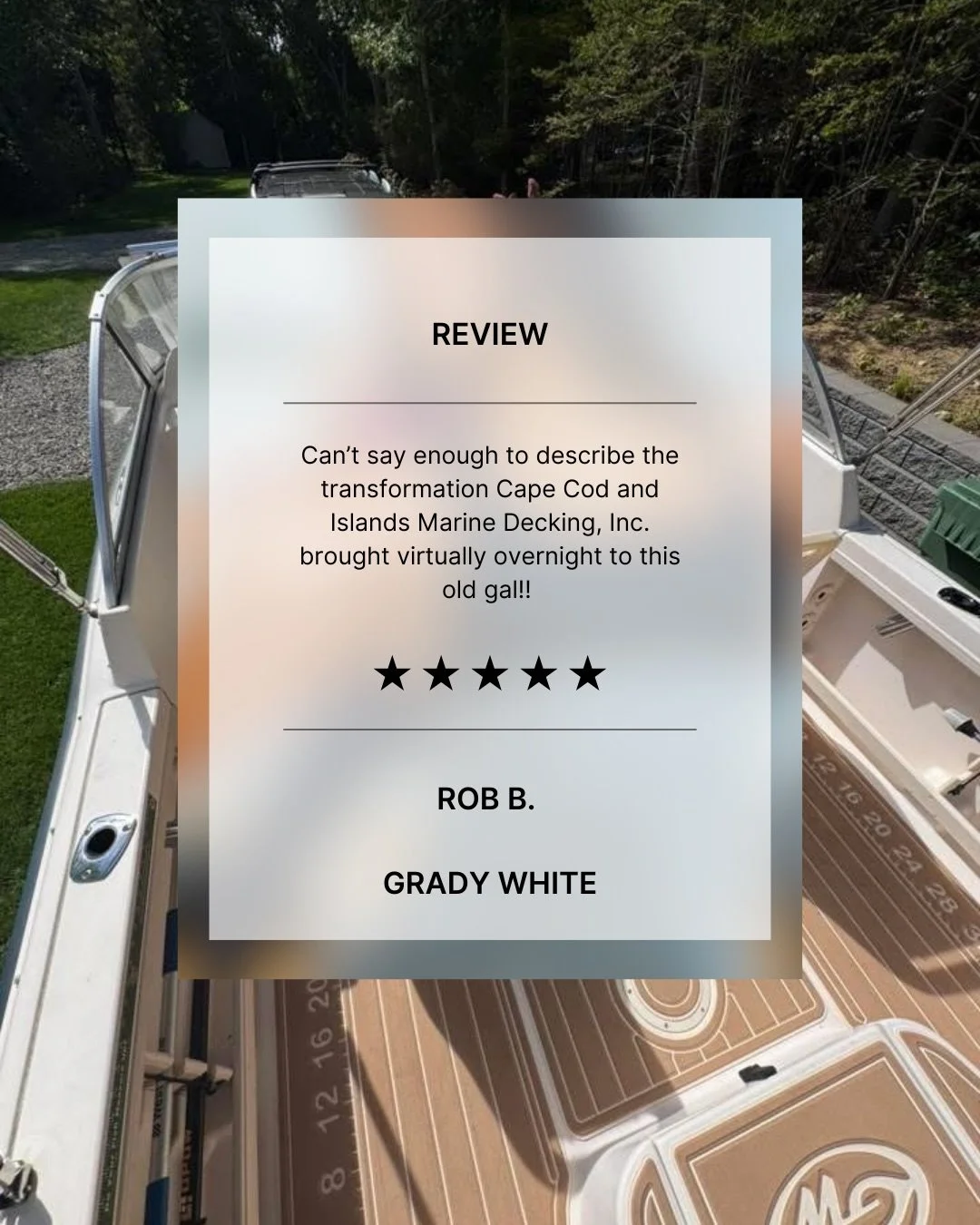 We love hearing from our customers just as much as we love doing the work! 
.
. 
.
#marinemat #boatdecking #foammat #capecod #permateek custom