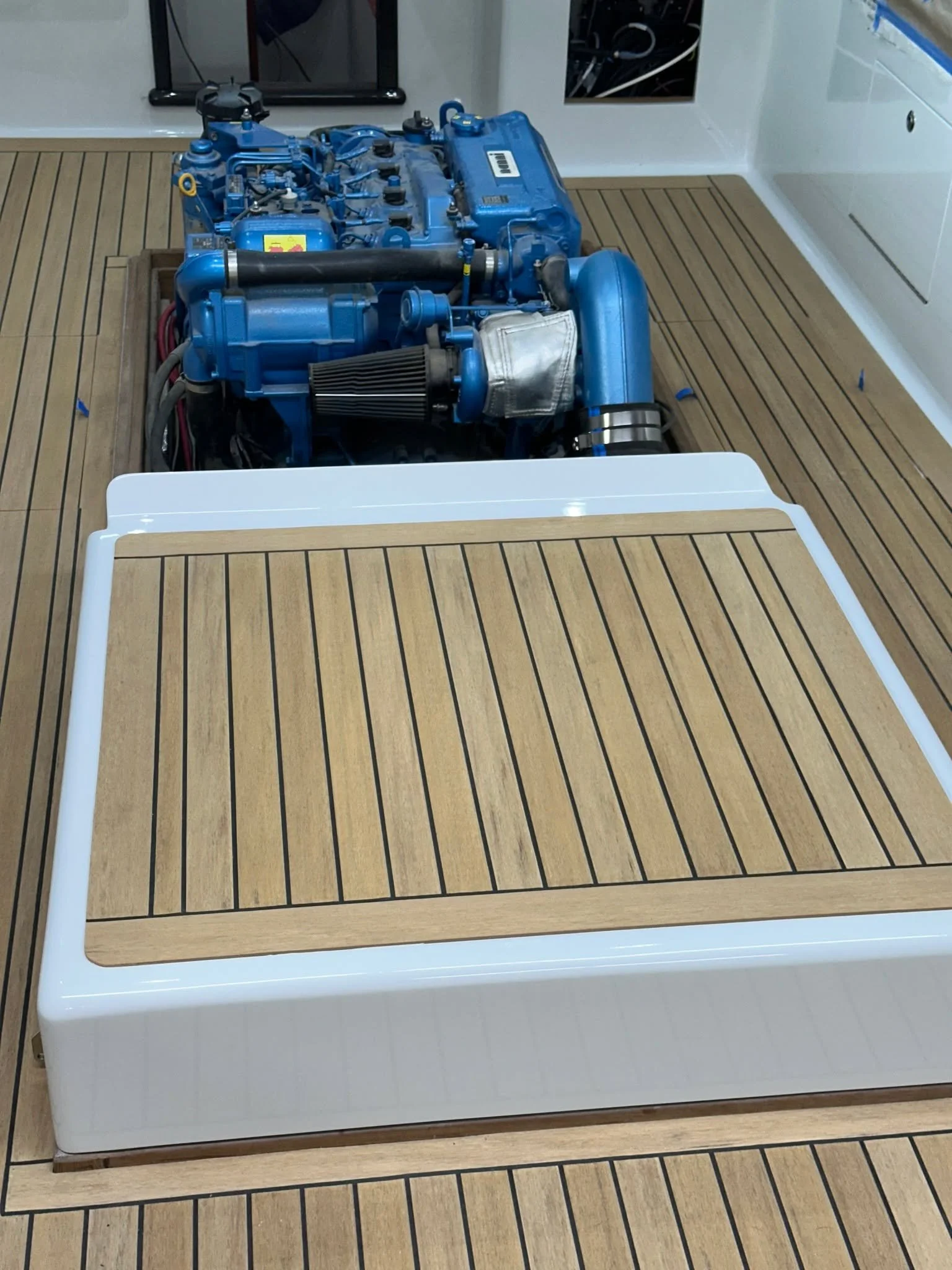 HG Permateek for this custom build.  This pretty lady is getting close to splash after a 3 years of construction.  Beautiful boat, looking forward to posting more pictures once she is complete.  #permateek #capecodboating #customboatbuilding