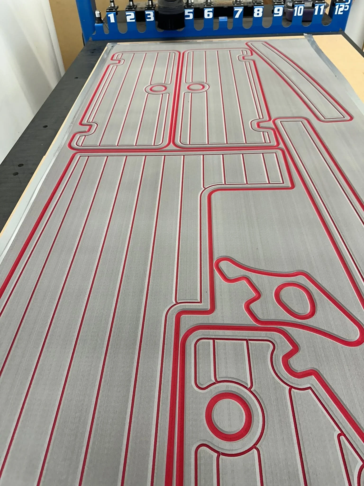 "Can you match my hull color?" Yes we can.  Crimson lines for this Proline with a custom ruler to match.  #prolineboats