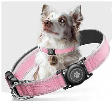 Apple AirTag built in Collar Pink