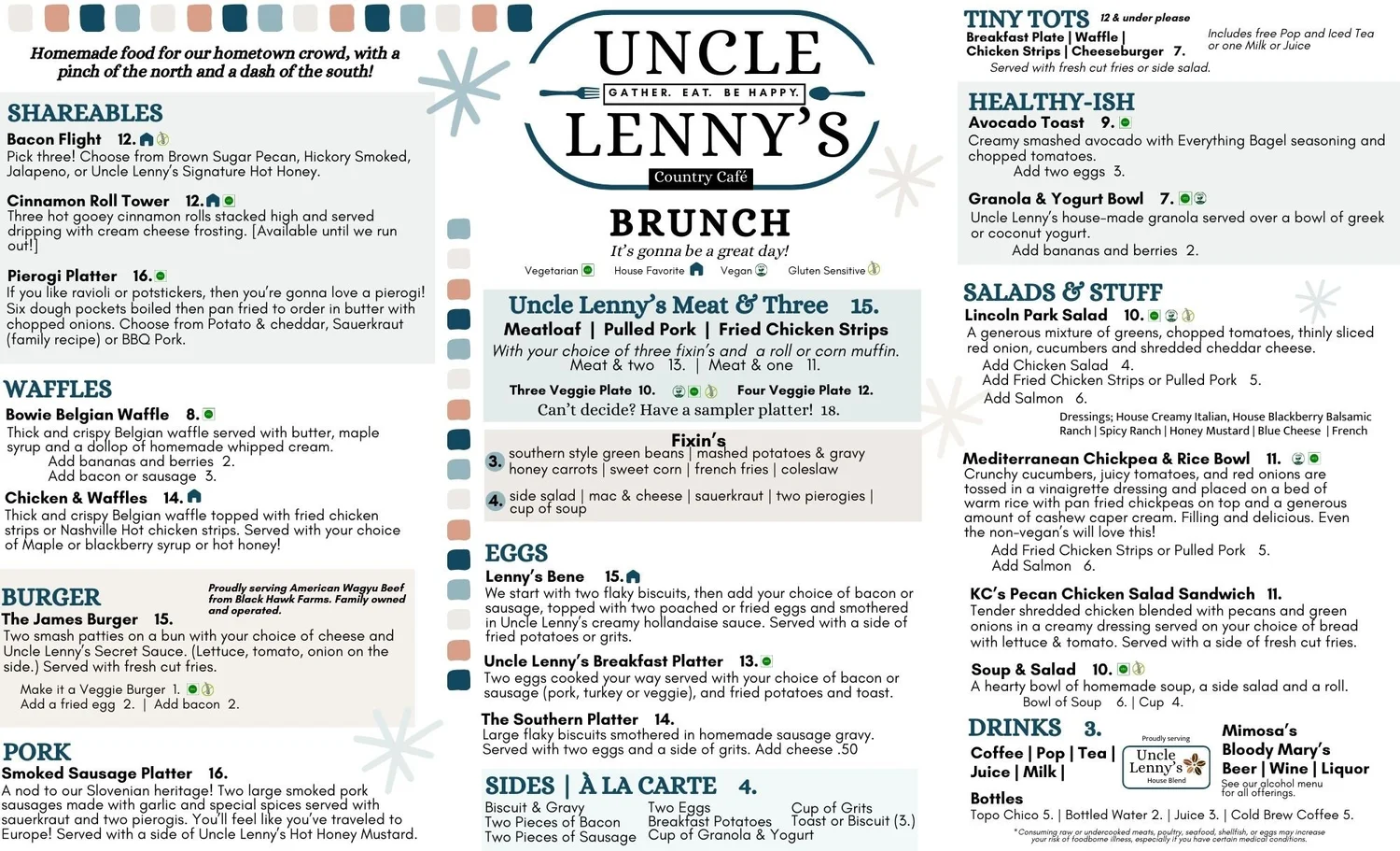 Uncle Li Menu Menu — Uncle Lenny's Country Cafe