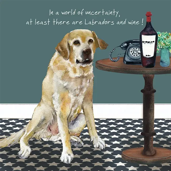 Yellow Labrador Greeting Card – “In a World of Uncertainty” | Anna Danielle