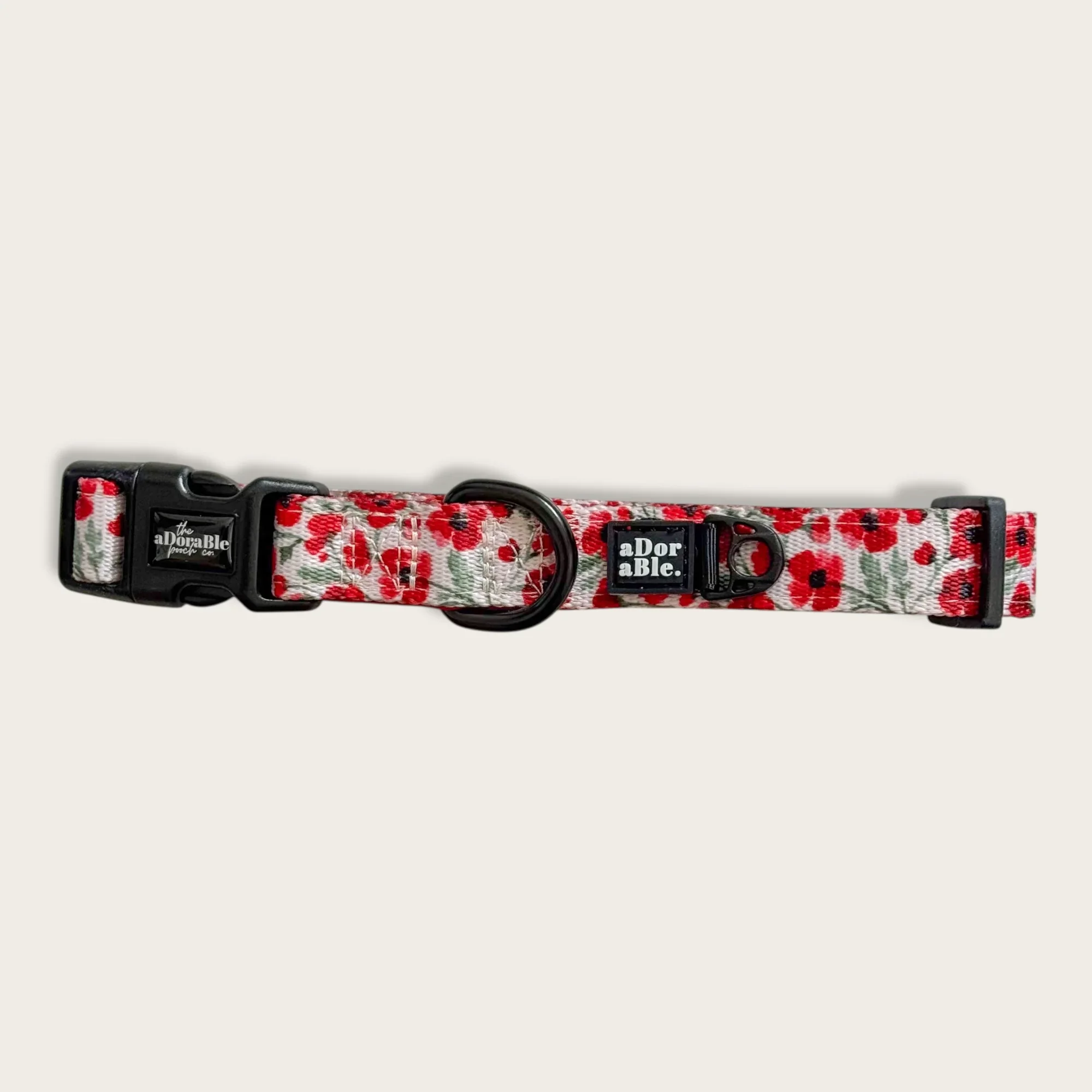 Dog Collar – Painted Poppies by The aDoraBle Pooch Company