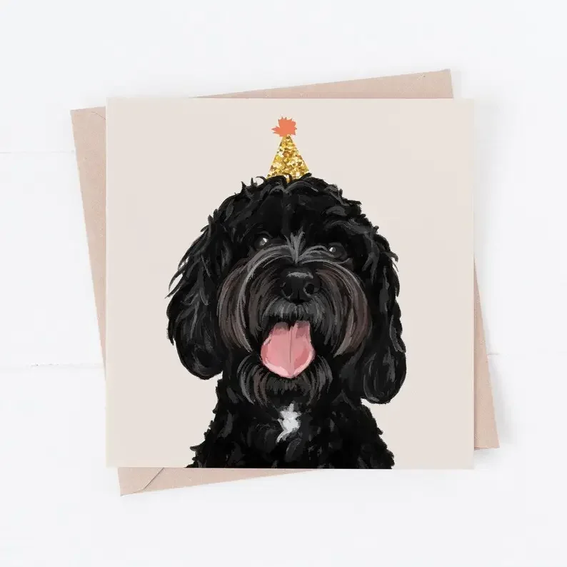 Black Cockapoo Greeting Card – By Richarts Designs