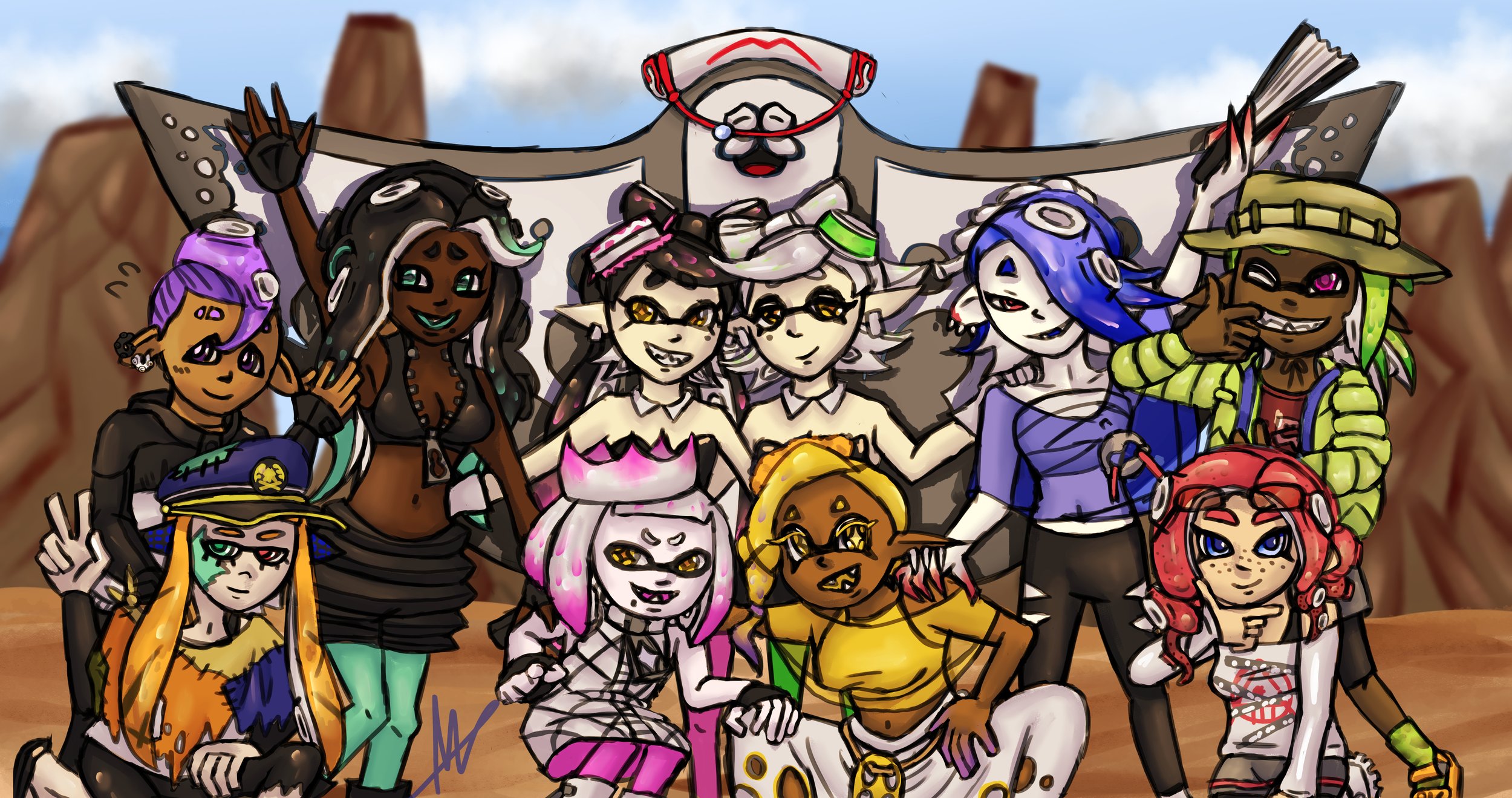 (2024) A celebration piece I made for the finale of Splatoon 3. All characters belong to Nintendo.