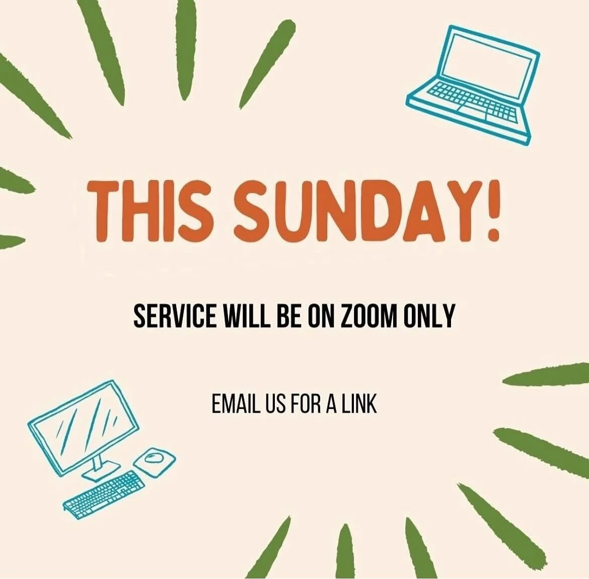 We will be ZOOM ONLY for our service at 10am this Sunday due to the Willows being closed pre-thanksgiving.  We'll still have our music, message, and dialogue as always.  DM for link and see you Sunday! 🧡 💻 
@thadschurch