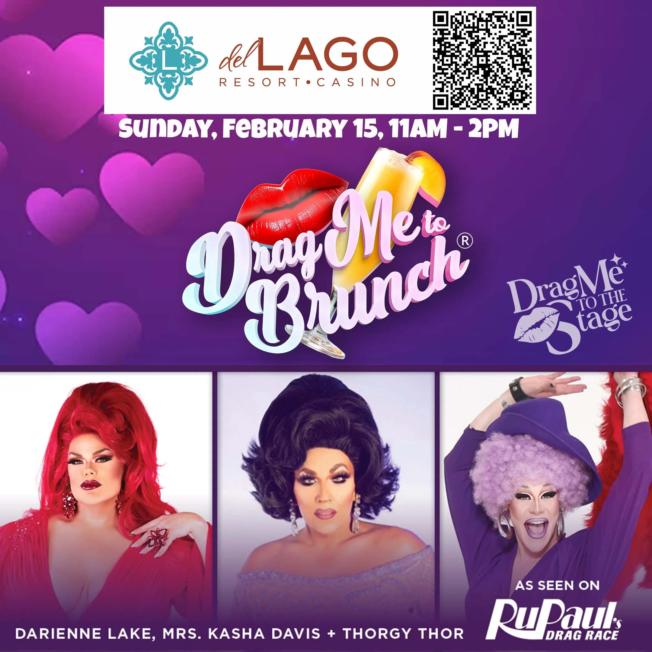 Be Mine! Drag Me To Brunch - Del Lago
